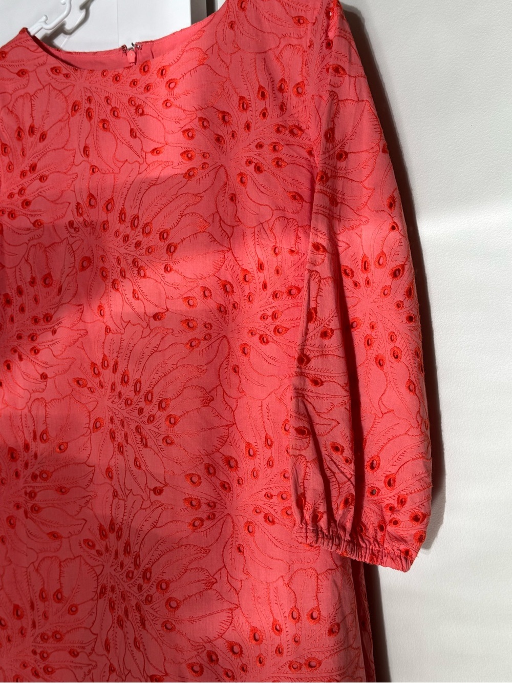 Preston & York Coral Eyelet Embroidered Shift Dress Size 10 - Picture 8 of 8
